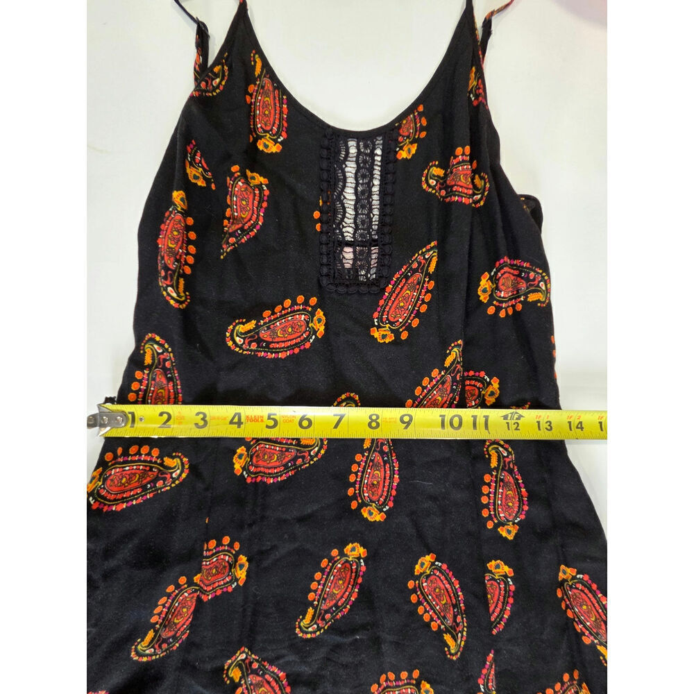 Band of Gypsies Small Maxi Paisley Black Lace Spaghetti Strap Dress - Picture 3 of 6